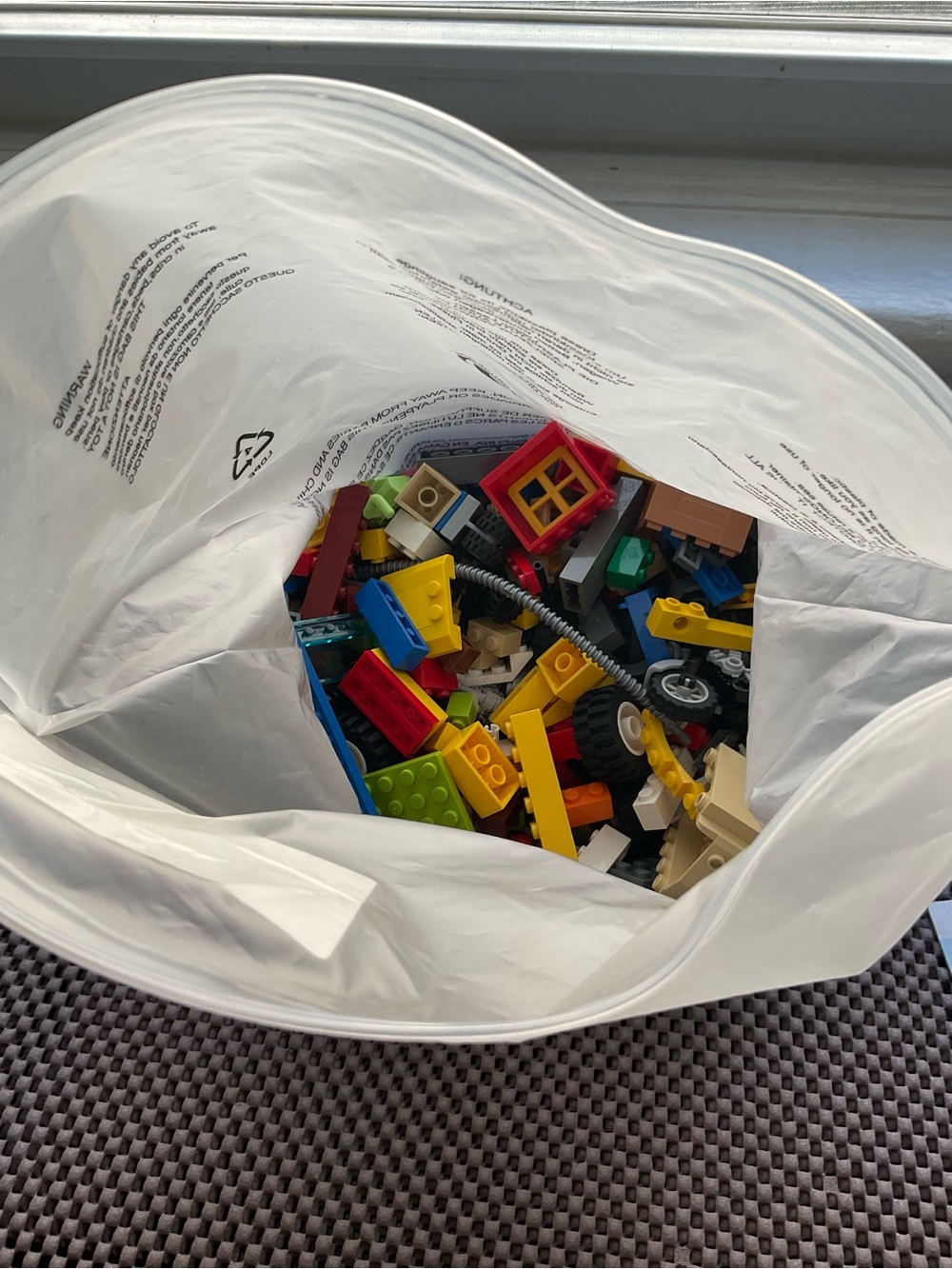 Lego Mixed Color Building Bricks - Red, Yellow, Blue, Green, White, Brown